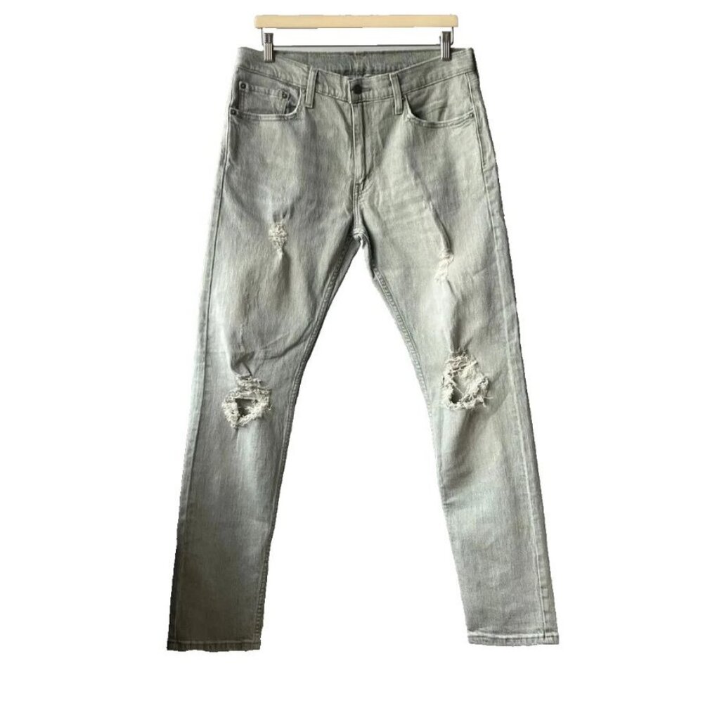 Levi's 512 Slim Taper Gray Distressed Jeans 32x30